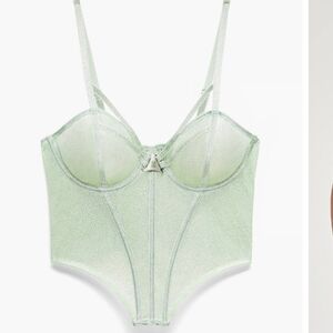 Savage X Fenty Going Platinum Sheer Green Mist Bustier Top 2X NWT Plus Size